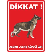 ChicArt Design Studio Dikkat Alman Çoban Köpeği Var Dijital Uv Folyo Baskı Uyarı Etiket Yapıştırma Sticker 12.5X17.5