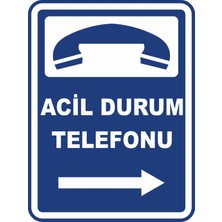 ChicArt Design Studio Acil Durum Telefonu Pvc Plakalı Uyarı Levhası Dekota Dijital Uv Baskı Yapışkanlı 12.5X17.5 cm