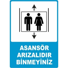 ChicArt Design Studio Asansör Arızalıdır Binmeyiniz Dijital Uv Folyo Yapışkan Baskı Uyarı Etiket  Sticker 12.5X17.5