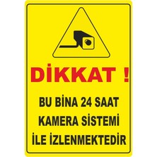 ChicArt Design Studio Dikkat Kamera Sistemi Ile Izlenmektedir Dijital Uv Folyo Baskı Uyarı Etiket  Sticker 12.5X17.5
