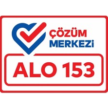 ChicArt Design Studio Çözüm Merkezi Alo 153 Pvc Plakalı Uyarı Levhası Dekota Dijital Uv Baskı Yapışkanlı 17.5X12.5 cm