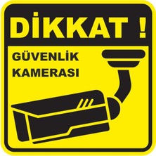 ChicArt Design Studio Dikkat Güvenlik Kamerası Dijital Uv Folyo Baskı Yapışkanlı Uyarı Etiket Yapıştırma Sticker 25X25 cm