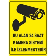 ChicArt Design Studio 24 Saat Kamera Sistemi Ile Izlenmektedir Dijital Uv Folyo Baskı Uyarı Etiket  Sticker 12.5X17.5