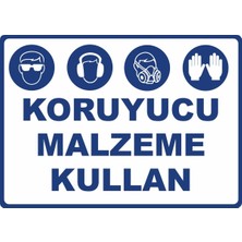 ChicArt Design Studio Koruyucu Malzeme Kullan Dijital Uv Folyo Baskı Yapışkanlı Uyarı Etiket Yapıştırma Sticker 35X25 cm