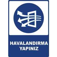 ChicArt Design Studio Havalandırma Yapınız Dijital Uv Folyo Baskı Uyarı Etiket Yapıştırma Sticker 25X35 cm