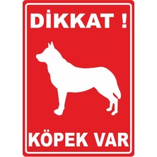 ChicArt Design Studio Dikkat Köpek Var Dijital Uv Folyo Baskı Yapışkanlı Uyarı Etiket Yapıştırma Sticker 12.5X17.5 cm