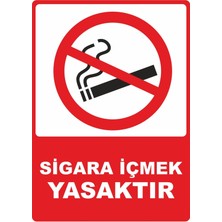 ChicArt Design Studio Sigara Içmek Yasaktır Dijital Pvc Plakalı Uyarı Levhası Dekota Dijital Uv Baskı Yapışkanlı 25X35 cm