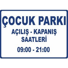 ChicArt Design Studio Çocuk Parkı Pvc Plakalı Uyarı Levhası Dekota Dijital Uv Baskı Yapışkanlı 35X25 cm