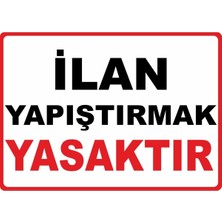 ChicArt Design Studio Ilan Yapıştırmak Yasaktır Dijital Uv Folyo Yapışkan Baskı Uyarı Etiket Yapıştırma Sticker 17.5X12.5