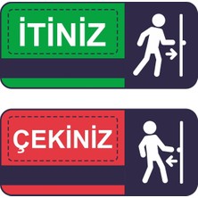 ChicArt Design Studio Itiniz Çekiniz Dijital Uv Folyo Baskı Yapışkanlı Uyarı Etiket Yapıştırma Sticker 25X11 cm