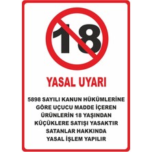 ChicArt Design Studio 18 Yaşından Küçükler #2 Dijital Uv Folyo Baskı Uyarı Etiket Yapıştırma Sticker 25X35 cm