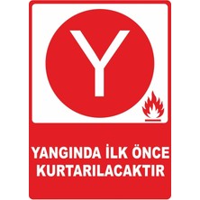 ChicArt Design Studio Yangında Ilk Önce Kurtarılacaktır Dijital Uv Folyo Baskı Uyarı Etiket Yapıştırma Sticker 12.5X17.5