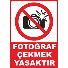 ChicArt Design Studio Fotoğraf Çekmek Yasaktır Dijital Uv Folyo Baskı Yapışkanlı Uyarı Etiket Yapıştırma Sticker Mat 25X35