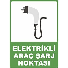 ChicArt Design Studio Elektrikli Araç Şarj Noktası Pvc Plakalı Uyarı Levhası Dekota Dijital Uv Baskı Yapışkanlı 12.5X17.5