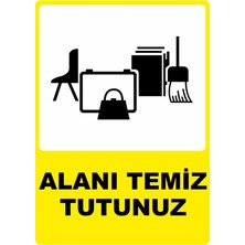 ChicArt Design Studio Alanı Temiz Tutunuz Pvc Plakalı Uyarı Levhası Dekota Dijital Uv Baskı Yapışkanlı 12.5X17.5 cm