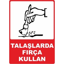ChicArt Design Studio Talaşlarda Fırça Kullan Dijital Uv Folyo Baskı Uyarı Etiket Yapıştırma Sticker 25X35 cm