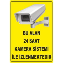 ChicArt Design Studio 24 Saat Kamera Sistemi Ile Izlenmektedir Dijital Uv Folyo Baskı Uyarı Etiket  Sticker 12.5X17.5