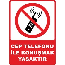 ChicArt Design Studio Cep Telefonu Yasaktır Pvc Plakalı Uyarı Levhası Dekota Dijital Uv Baskı Yapışkanlı 12.5X17.5 cm
