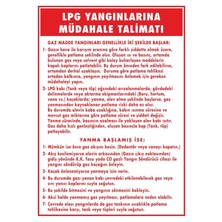 ChicArt Design Studio Lpg Yangınlarına Müdahale Talimatı Pvc Plakalı Uyarı Levhası Dekota Dijital Uv Sticker 25X35