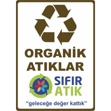 ChicArt Design Studio Organik Atıklar Sıfır Atık Dijital Uv Folyo Baskı Yapışkanlı Uyarı Etiket  Sticker 12.5X17.5