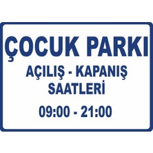 ChicArt Design Studio Çocuk Parkı Pvc Plakalı Uyarı Levhası Dekota Dijital Uv Baskı Yapışkanlı 17.5X12.5 cm