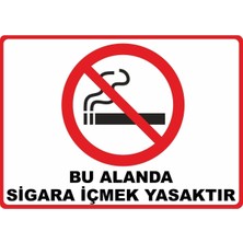 ChicArt Design Studio Bu Alanda Sigara Içmek Yasaktır Dijital Uv Folyo Baskı Uyarı Etiket Yapıştırma Sticker 17.5X12.5