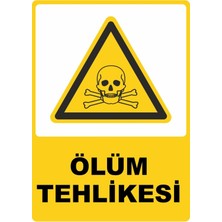 ChicArt Design Studio Ölüm Tehlikesi Dijital Uv Folyo Yapışkan Baskı Uyarı Etiket Yapıştırma Sticker 12.5X17.5