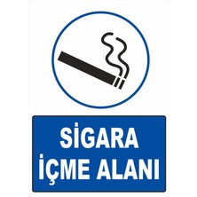 ChicArt Design Studio Sigara Içme Alanı Dijital Uv Folyo Yapışkanlı Baskı Uyarı Etiket Yapıştırma Sticker 12.5X17.5 cm