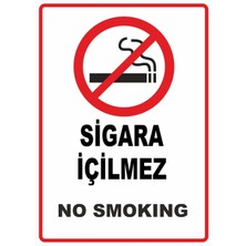 ChicArt Design Studio Sigara Içilmez No Smoking Dijital Pvc Uyarı Levhası Dekota Dijital Uv Baskı Yapışkanlı 25X35