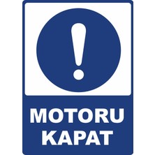 ChicArt Design Studio Motoru Kapat Dijital Uv Folyo Yapışkan Baskı Uyarı Etiket Yapıştırma Sticker 25X35