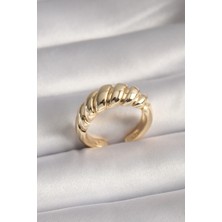 Clariss Pirinç Gold Renk Sarmal Model Kadın Yüzük