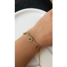 Liva Accessories Hayat Ağacı Sarkıtlı Zirkon Taşlı Zincir Bileklik