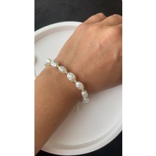 Liva Accessories Inci Desenli Beyaz Ip Bileklik