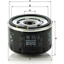 Mann MAN-W75-3 Yağ Filtresi Clıo I 1991 - 19981.1 1.2 (B/c/s5...
