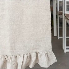 Sister Home Design Buldan Keten Doğal Bohem Tarz Bej Fırfırlı Runner