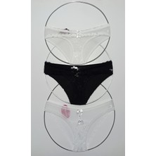 Papatya Kadın Kilot Brazilian Dantel ve Tülün Birlikteliği 3 Adet Karışık Set Eastern 0X0243