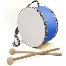 Baksepete Baskısız , Mavi , Gerçek Deri Çocuk Davulu