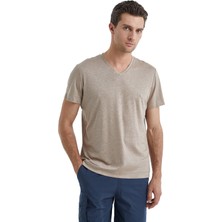 Blackspade V Yaka Düz Açık Kahve Erkek T-Shirt 40508