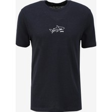 Jeep Lacivert Erkek Bisiklet Yaka Loose Fit Baskılı T-Shirt C4SM-TST4646