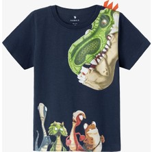 Name It Desenli Lacivert Erkek Çocuk T-Shirt Nmmmık Gıgantosaurus Ss Top Vde