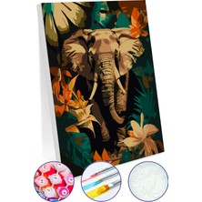 Picasso World Hobby Art Sayılarla Boyama Tuval Hobi Seti Fırça Boya Dahil Fil