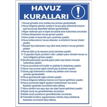 ChicArt Design Studio Havuz Kuralları Pvc Plakalı Uyarı Levhası Dekota Dijital Uv Sticker 12.5X17.5