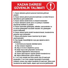 ChicArt Design Studio Kazan Dairesi Güvenlik Talimatı Dijital Uv Folyo Baskı Uyarı Etiket Yapıştırma Sticker 25X35 cm