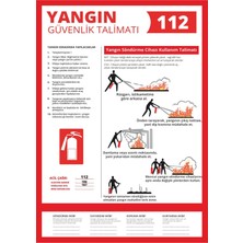 ChicArt Design Studio Yangın Güvenlik Talimatı Dijital Uv Folyo Baskı Uyarı Etiket Yapıştırma Sticker 25X35