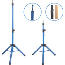 Cotton Soft Kuaför Eğitim Mankeni Için Metal Tripod - Mavi + Taşıma Çantası