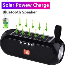 3C Store Solar Boombox Açık Hoparlör 10 W USB Taşınabilir Kablosuz Sütun Hoparlör Su Geçırmez Destek Tf Kart Fm Radyo Aux Girişı (Yurt Dışından)