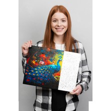 Picasso World Hobby Art Sayılarla Boyama Tuval Hobi Seti Fırça Boya Dahil Tavus Kuşu