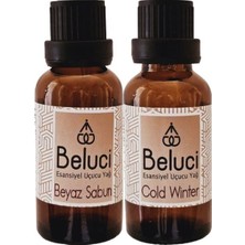 Beluci Beyaz Sabun + Cold Winter Uçucu Buhurdanlık Yağı Oda Kokusu Aromaterapi Set ( 2 Adet x 30 ml )