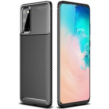 Tasopay Samsung Galaxy S20 Uyumlu Kılıf Karbon Dizayn, Kamera Koruyan, Esnek Special Seri