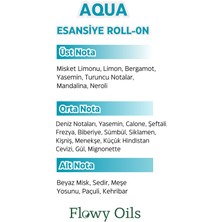 Flowy Oils Aqua Doğal Karışım Esansiyel Yağ Uçucu Yağ Karışımı Etkili Koku, Esans Doğal Roll-On 10 ml